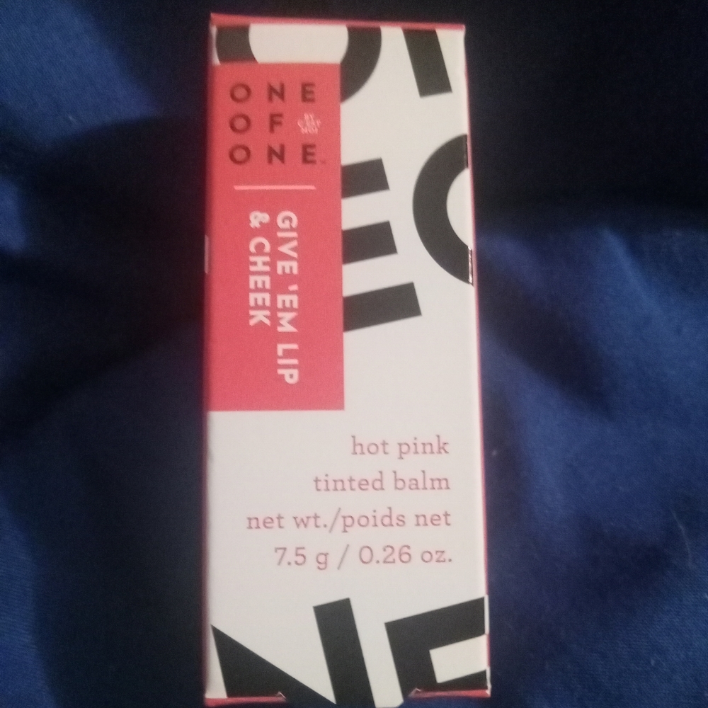 NEW In Box ONE OF ONE. Brand Give 'Em Lip & Cheek Tinted Balm Hot Pink